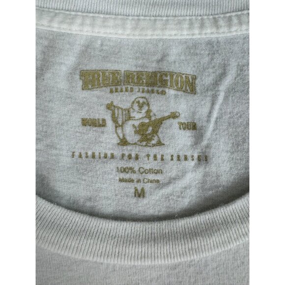 True Religion Mens Gabba Gabba White Graphic Tee M 100% Cotton NWOT Casual Style - Picture 3 of 8